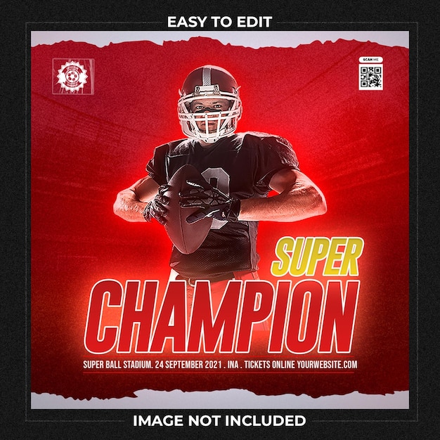 Football poster social media post template