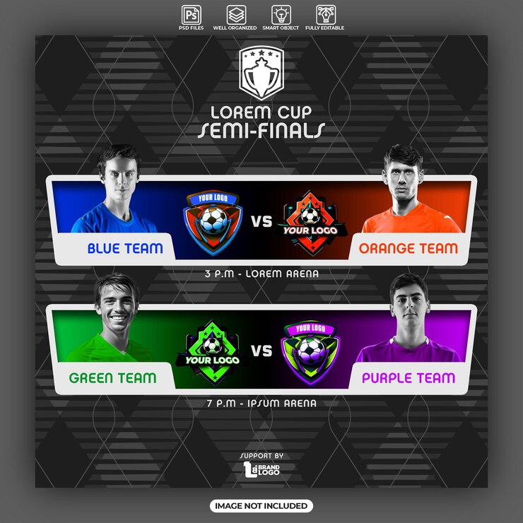 Football semi finals graphic design template