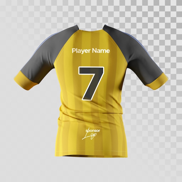 Football shirt for rear for mockup 3d illustration