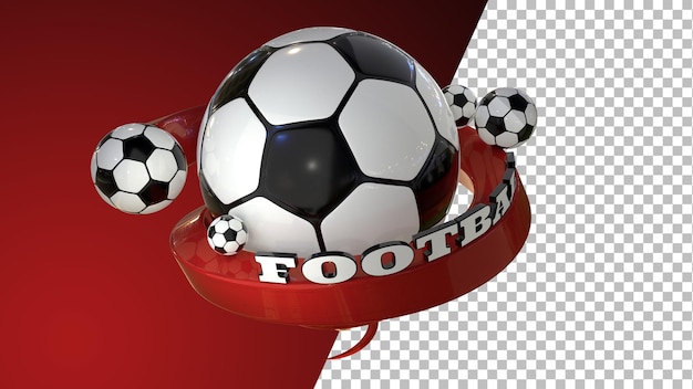 PSD football soccer 3d rendering graphics