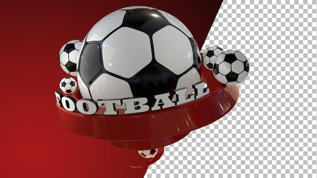 PSD football soccer 3d rendering graphics