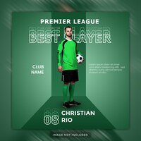 Football soccer best player banner instagram post