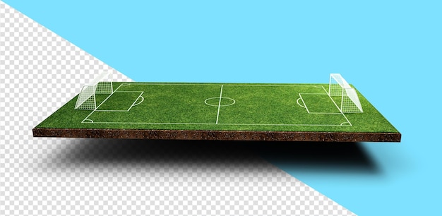 PSD calcio campo da calcio e pallone da calcio green grass illustrazione realistica