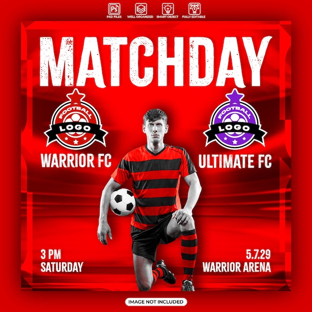 football or soccer match day poster template