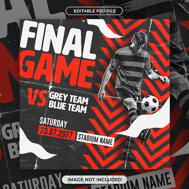 PSD football social media event template