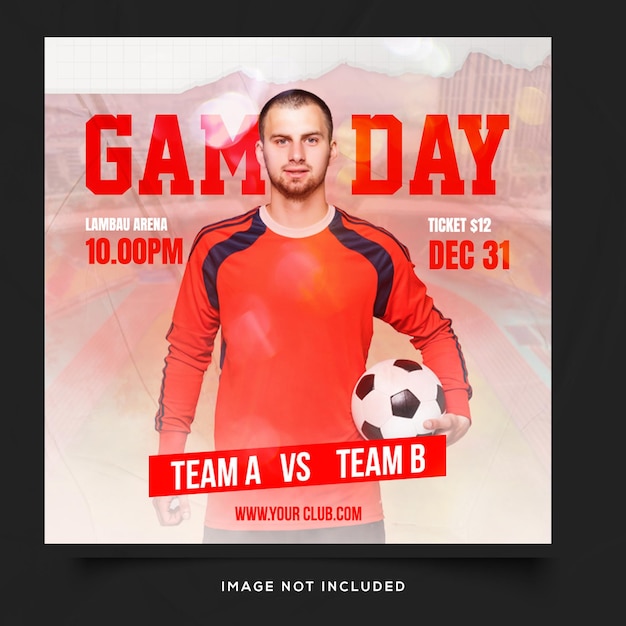 PSD football social media post template