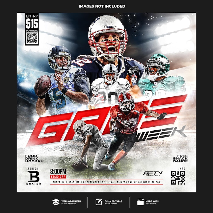 PSD football social media template