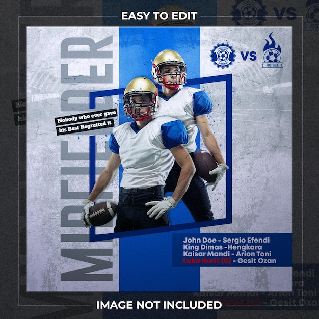 PSD football social media template