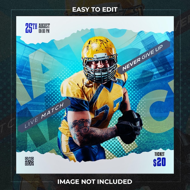 PSD football social media template