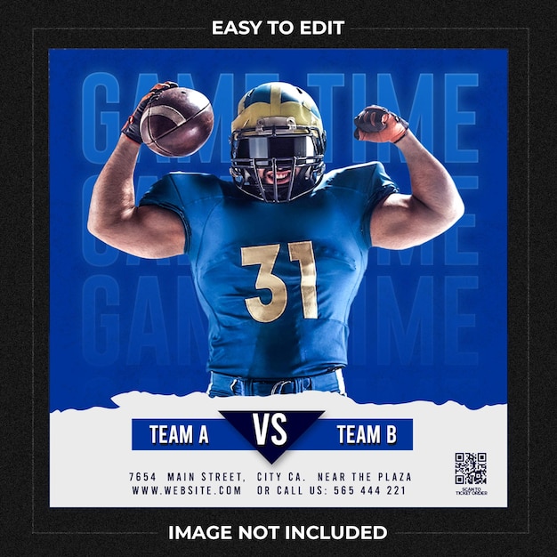 PSD football social media template