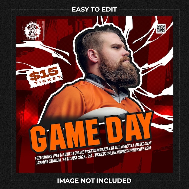 PSD football social media template