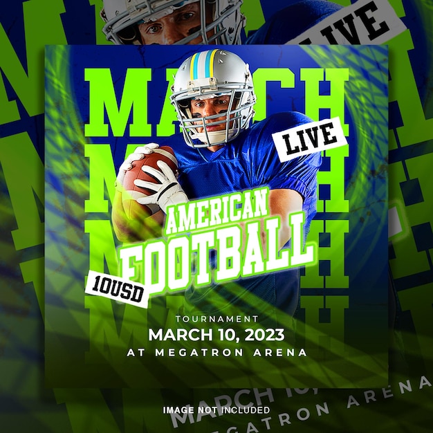 PSD football sport event flyer template