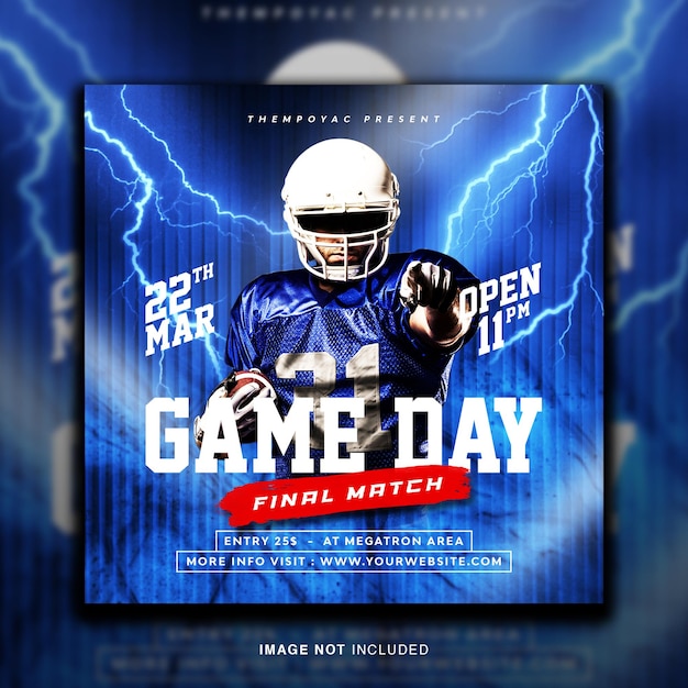 PSD football sport event flyer template