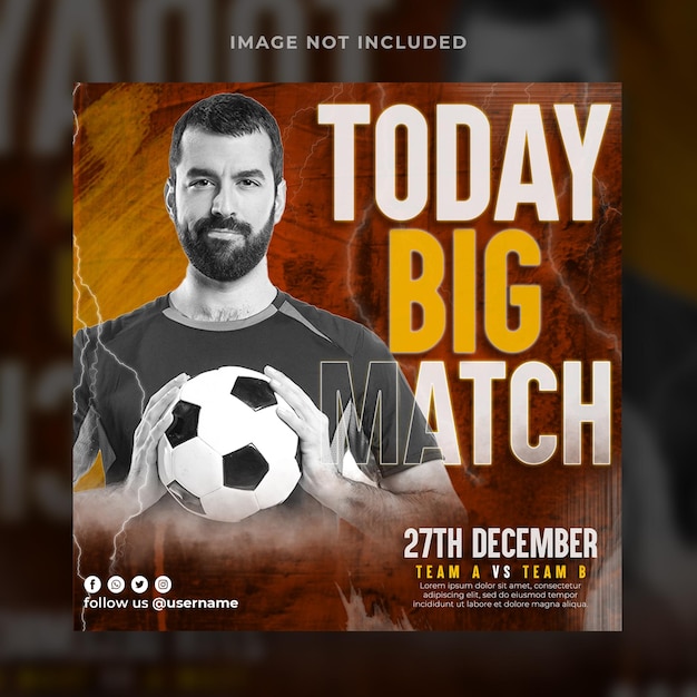 Football sport event flyer template