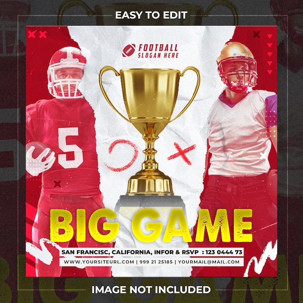 PSD football sport event flyer template