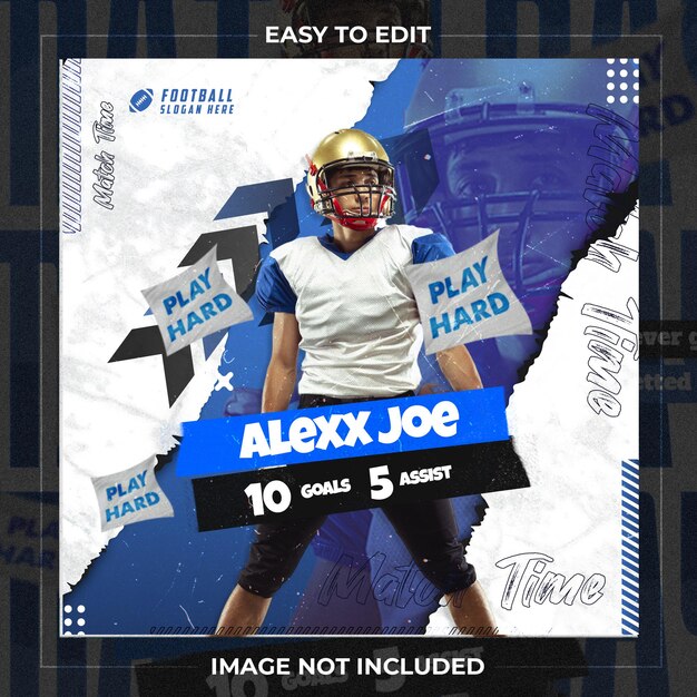 PSD football sport event flyer template