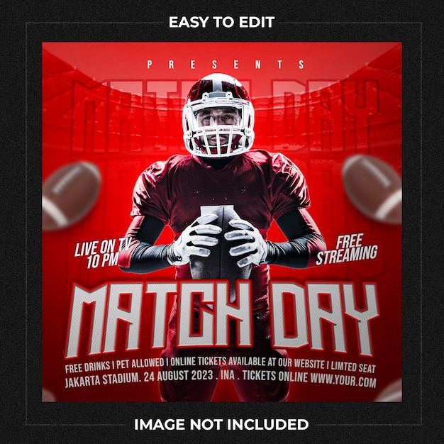 Football sport event flyer template