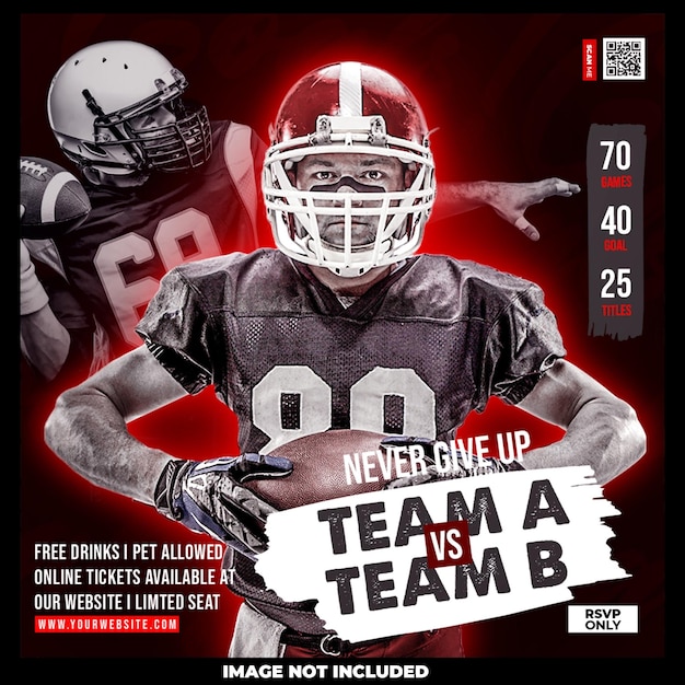 Football sport event flyer template