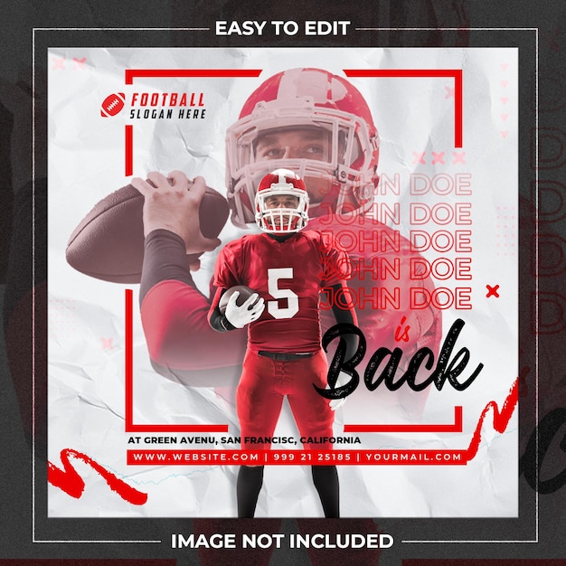 PSD football sport event flyer template