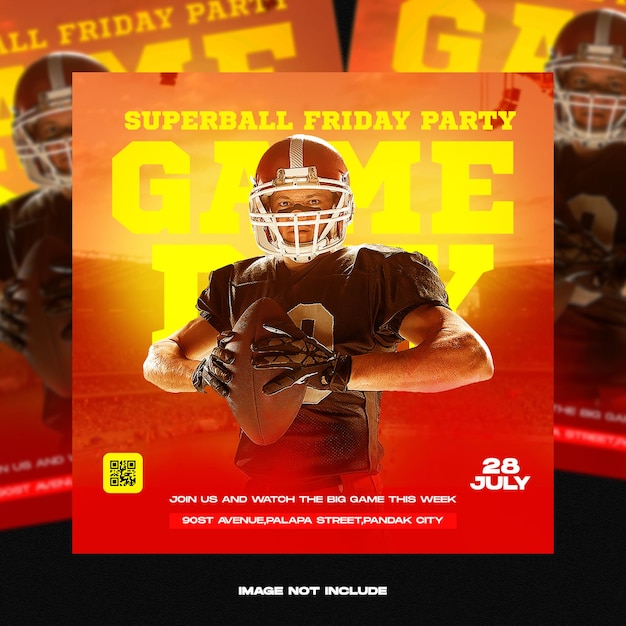 Football sport event flyer template