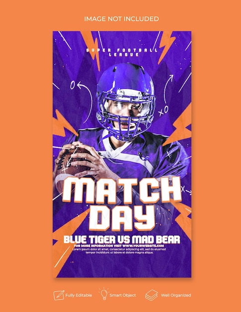 PSD football sport event flyer template