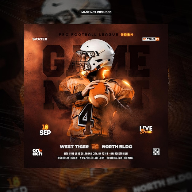 PSD football sport event flyer template