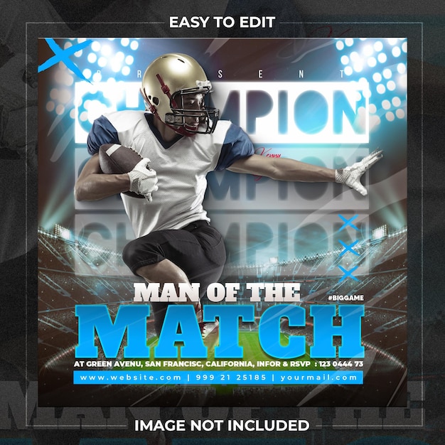 Football sport flyer banner template