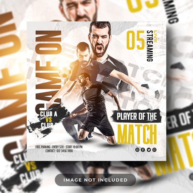 Football sport social media banner template