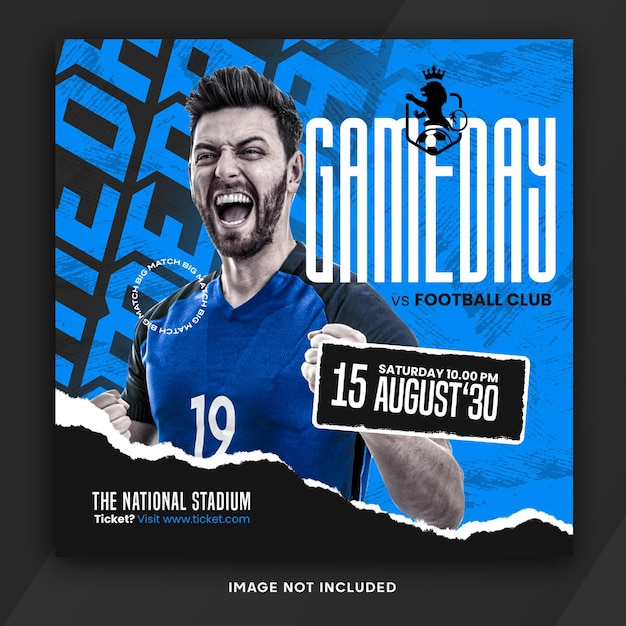 PSD football sport social media banner template