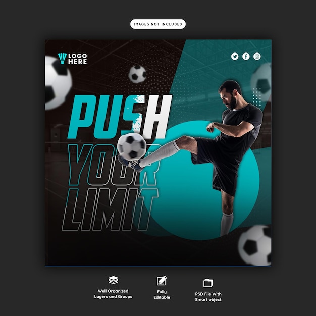 Football sport social media banner template