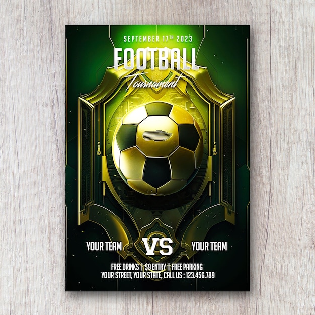 PSD football square flyer social media post design banner template