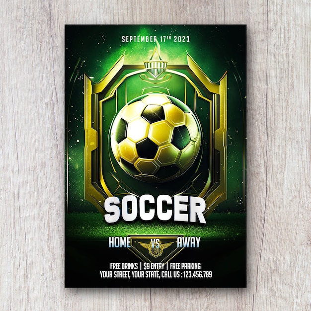 Football Square Flyer Social Media Post Design Banner Template