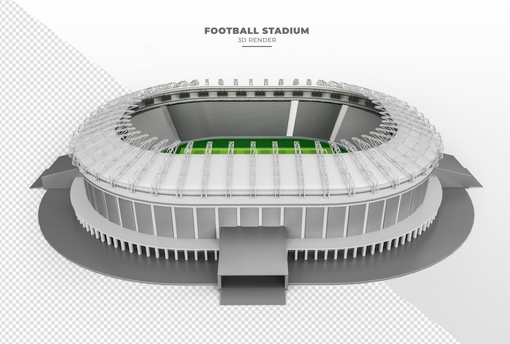PSD リアルな 3 d レンダリングでサッカー スタジアム