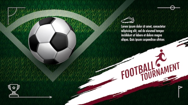 Banner di design del layout sportivo del torneo di calcio psdxa