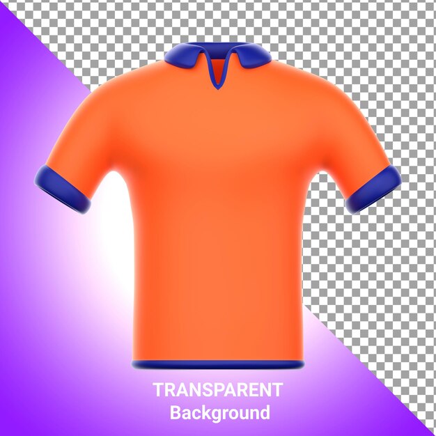 Football world cup team jersey 3d icon, soccer team shirts 3d illustration netherlands