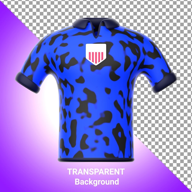 PSD icona 3d della maglia della squadra della coppa del mondo di calcio, illustrazione 3d delle magliette della squadra di calcio usa