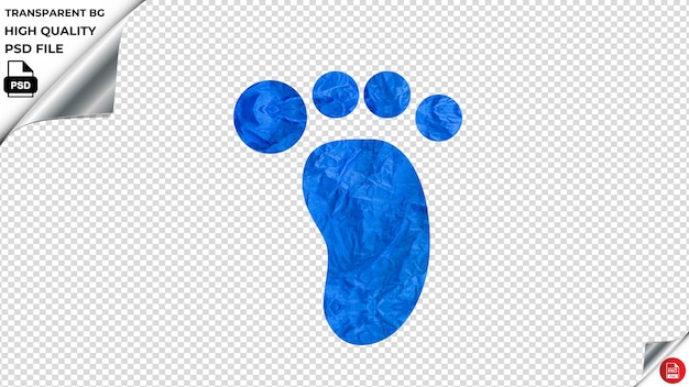 PSD footprint blue paper psd transparent