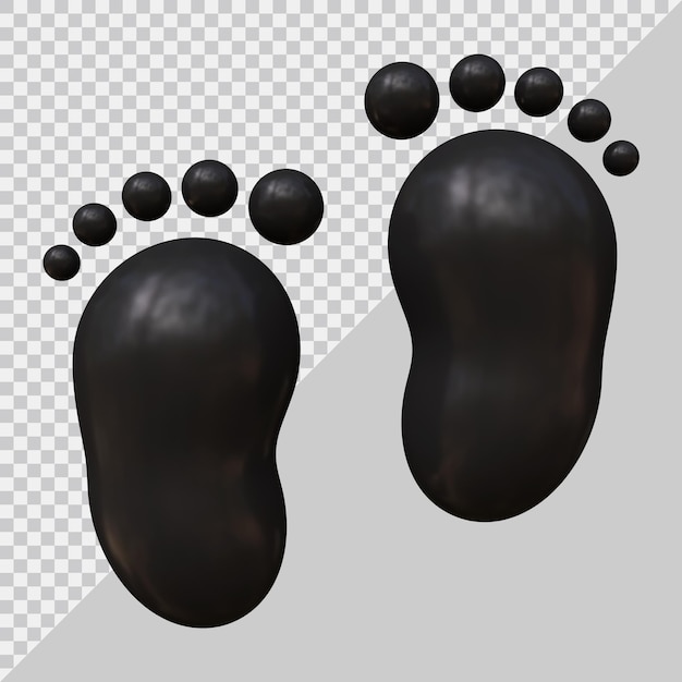 PSD footprint icon with 3d modern style