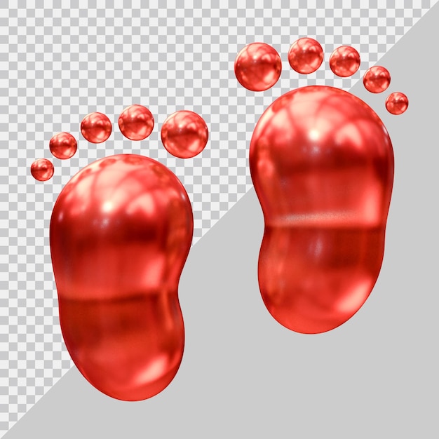 Footprint icon with 3d modern style