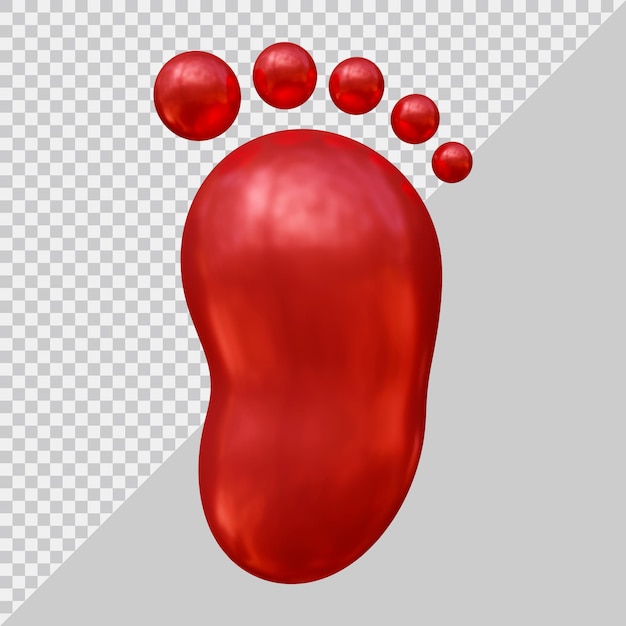 PSD footprint icon with 3d modern style