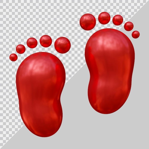 Footprint icon with 3d modern style