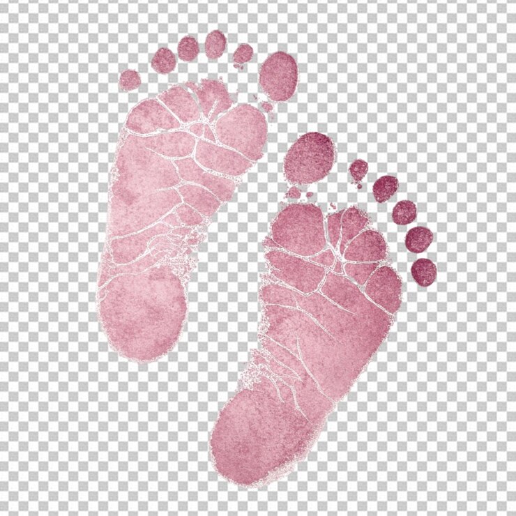 PSD footprints on transparent background
