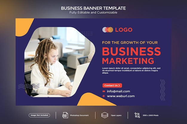 For the Growth of your Business Marketing Banner Design Template