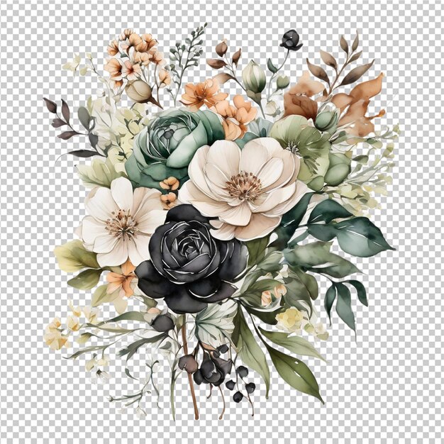 PSD foral flower bouquet design weddign card design