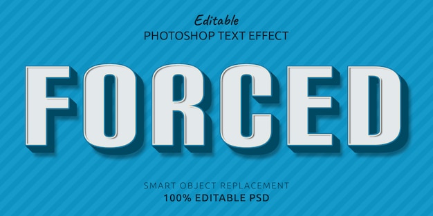 Forced editable psd text style effect