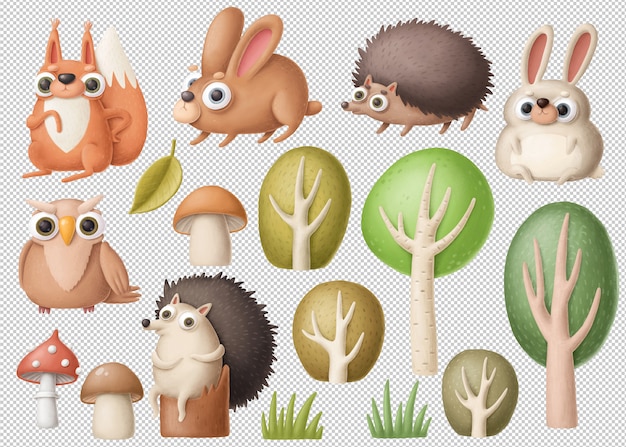 PSD forest animals collection