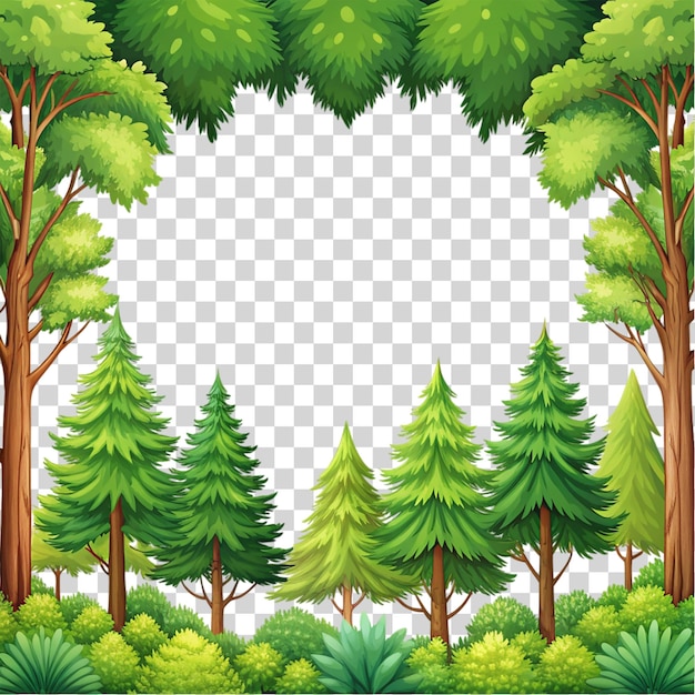 PSD forest on bottom boarder isolated on transparent background