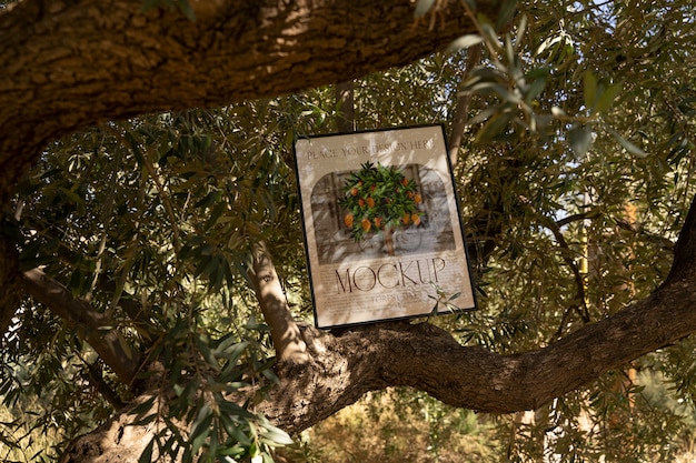 PSD modello di poster del giorno della foresta con la natura.