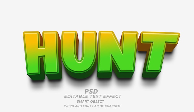 PSD forest hunting 3d editable text effect photoshop psd template