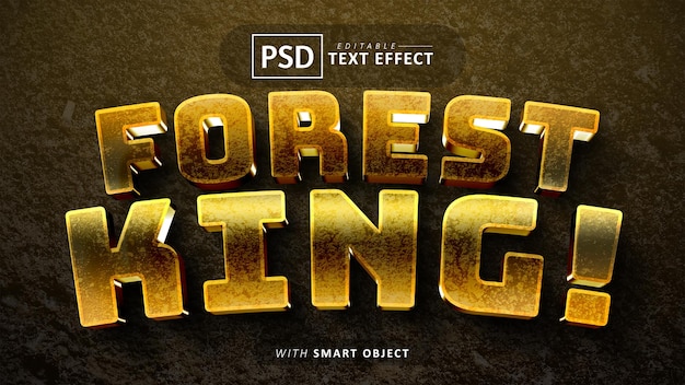 PSD forest king text effect editable